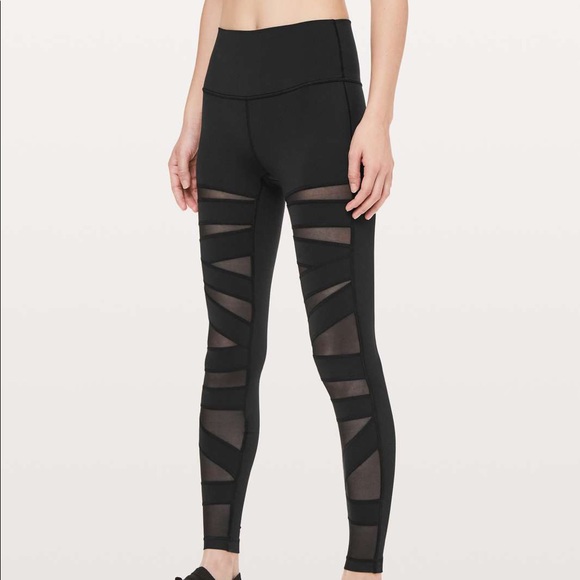 Lululemon Wunder Under Hi-Rise Tech Mesh Black Leggings - Picture 6 of 6